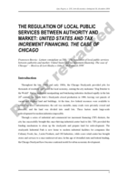 The regulation of local public services between authority and market: United States and tax increment financing: the case of Chicago