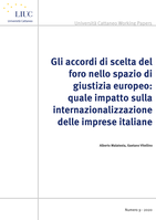 Gli accordi di scelta del foro nello spazio di giustizia europeo: quale impatto sull’internazionalizzazione delle imprese italiane
