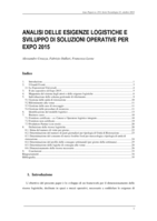 Analisi delle esigenze logistiche e sviluppo di soluzioni operative per Expo 2015