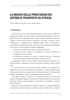 La misura delle prestazioni dei sistemi di trasporto su strada