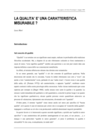 La qualità è una caratteristica misurabile?