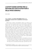 L'activity based costing per la gestione dei costi di struttura e delle spese generali