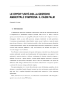Le opportunità della gestione ambientale d'impresa: il caso Palm