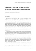 University and evaluation: a case study of the organizational impact