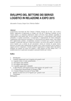 Sviluppo del settore dei servizi logistici in relazione a Expo 2015