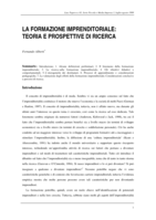 La formazione imprenditoriale: teoria e prospettive di ricerca