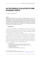 On the financial evaluation of some intangible assets