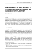 Spin-offs and clusters: the case of swimwear manufactures in the Oleggio industrial district