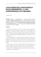 L'evoluzione delle associazioni di piccoli imprenditori: il caso Confartigianato Alto Milanese