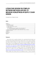 Literature review on complex network methods applied to measure robustness in supply chain design