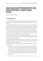 Una chiave di lettura innovativa del ruolo dei porti: il caso di Gioia Tauro
