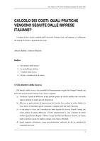 Calcolo dei costi: quali pratiche vengono seguite dalle imprese italiane?