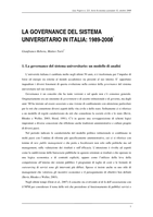 La governance del sistema universitario in Italia: 1989-2008