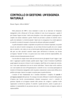 Controllo di gestione: un'esigenza naturale