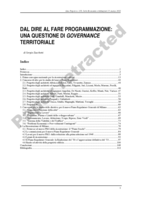 Dal dire al fare programmazione: una questione di governance territoriale