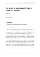The speed of adjustment to PPP: is there any puzzle?