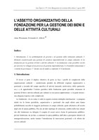 L'assetto organizzativo della fondazione per la gestione dei beni e delle attività culturali