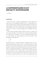 La rappresentazione di dati non esatti: un'introduzione