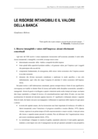 Le risorse intangibili e il valore della banca